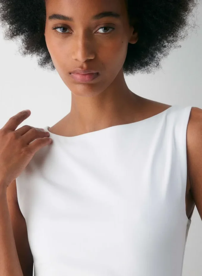 Robe en popeline segmentée