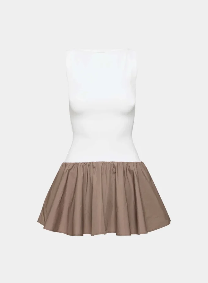 Robe en popeline segmentée