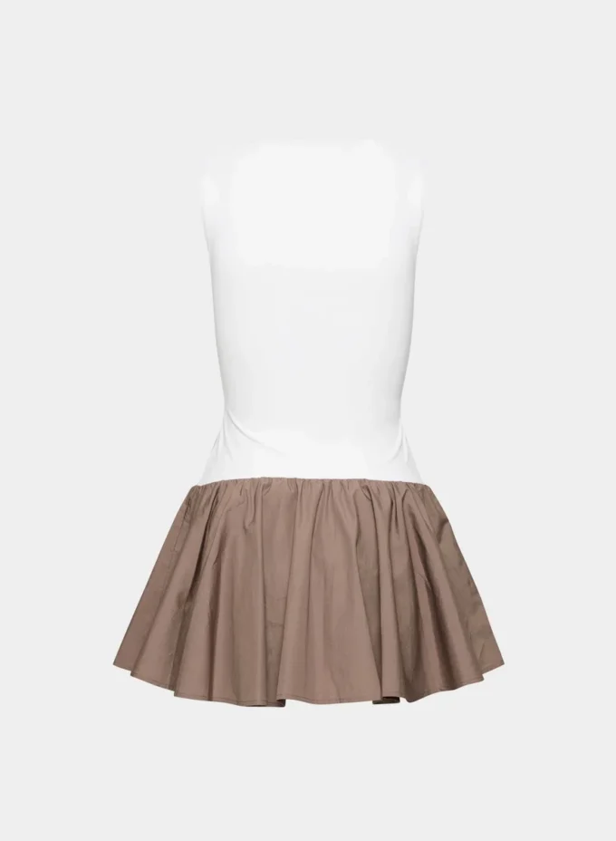 Robe en popeline segmentée