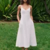 Robe en popeline technique