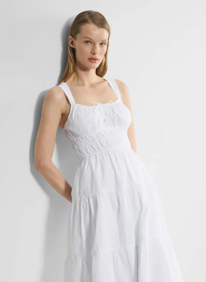 Robe midi en popeline Martine