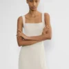 Robe midi en satin fendue des années 90
