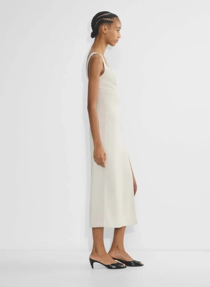Robe midi en satin fendue des années 90