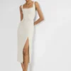 Robe midi en satin fendue des années 90