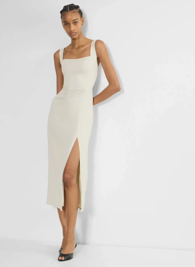 Robe midi en satin fendue des années 90