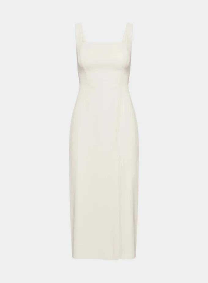 Robe midi en satin fendue des années 90