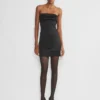 Robe tube en satin chatoyant