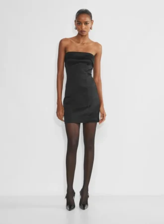 Robe tube en satin chatoyant