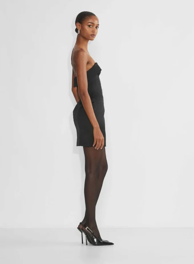 Robe tube en satin chatoyant