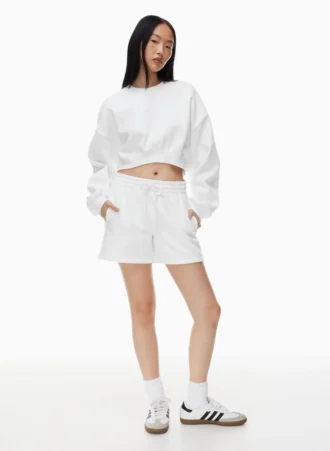 Short boyfriend mi-cuisse en molleton douillet
