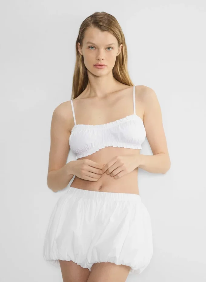 Short en popeline soufflée