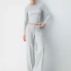 Sweat à capuche en coton côtelé extensible