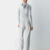 Sweat à capuche en coton côtelé extensible