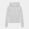Sweat à capuche en coton côtelé extensible