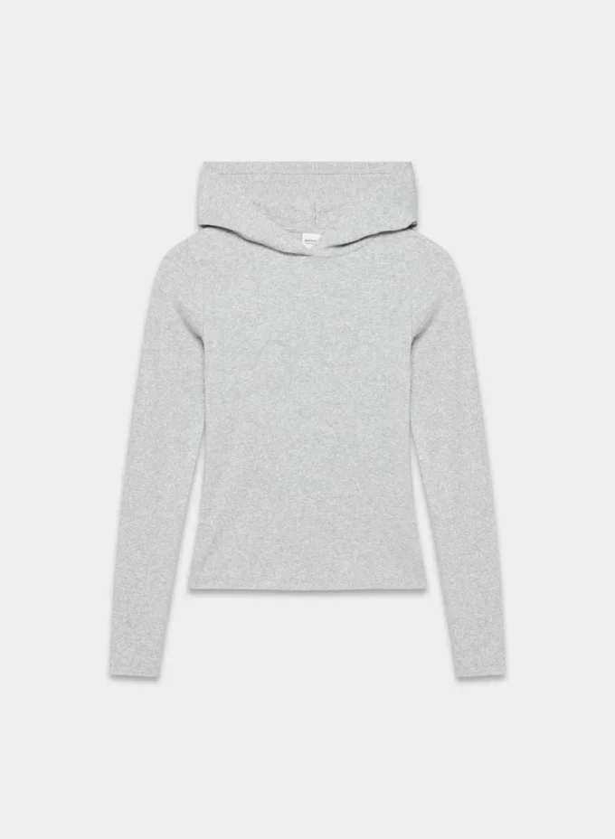 Sweat à capuche en coton côtelé extensible
