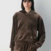Sweat à capuche en velours Audrina