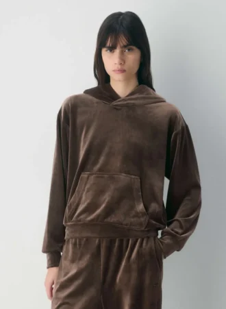 Sweat à capuche en velours Audrina