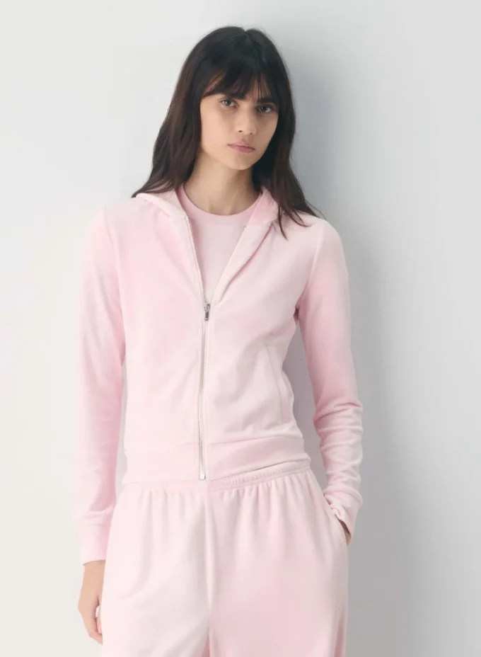 Sweat à capuche zippé Nicole Velour