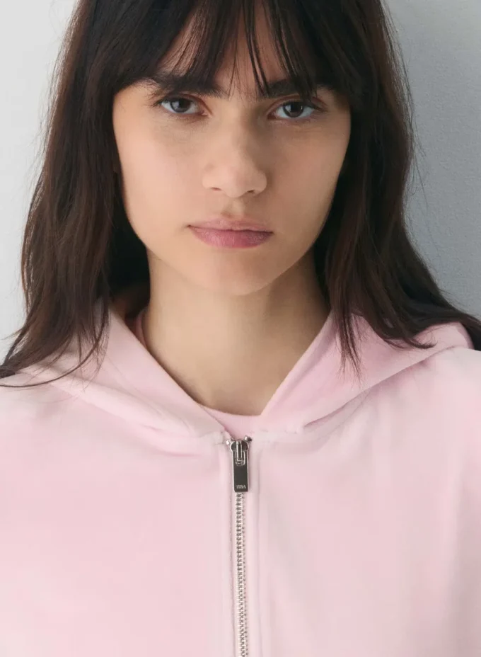 Sweat à capuche zippé Nicole Velour