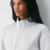 Sweat-shirt boyfriend à demi-zip en molleton douillet