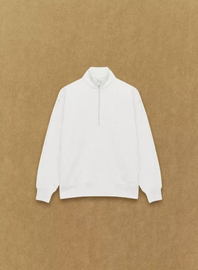 Sweat-shirt boyfriend à demi-zip en molleton douillet