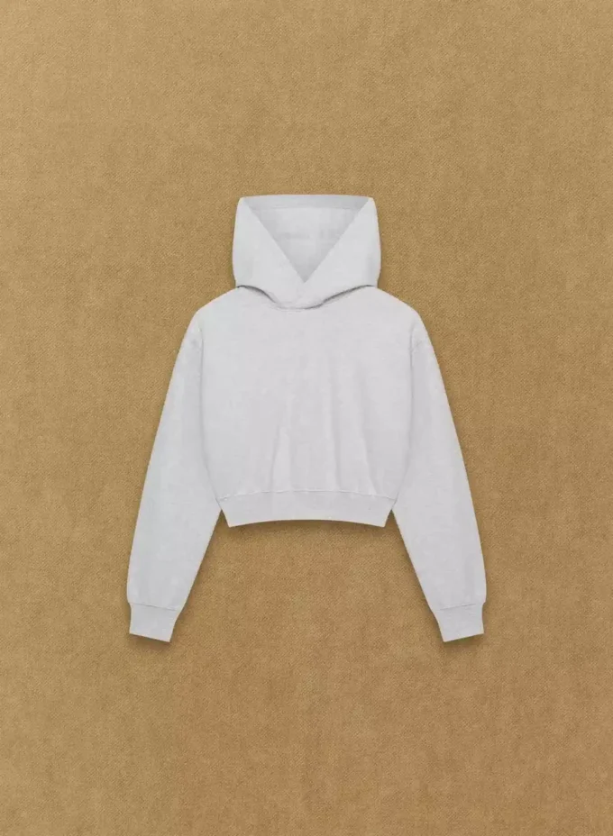 Sweat-shirt à capuche court en molleton douillet