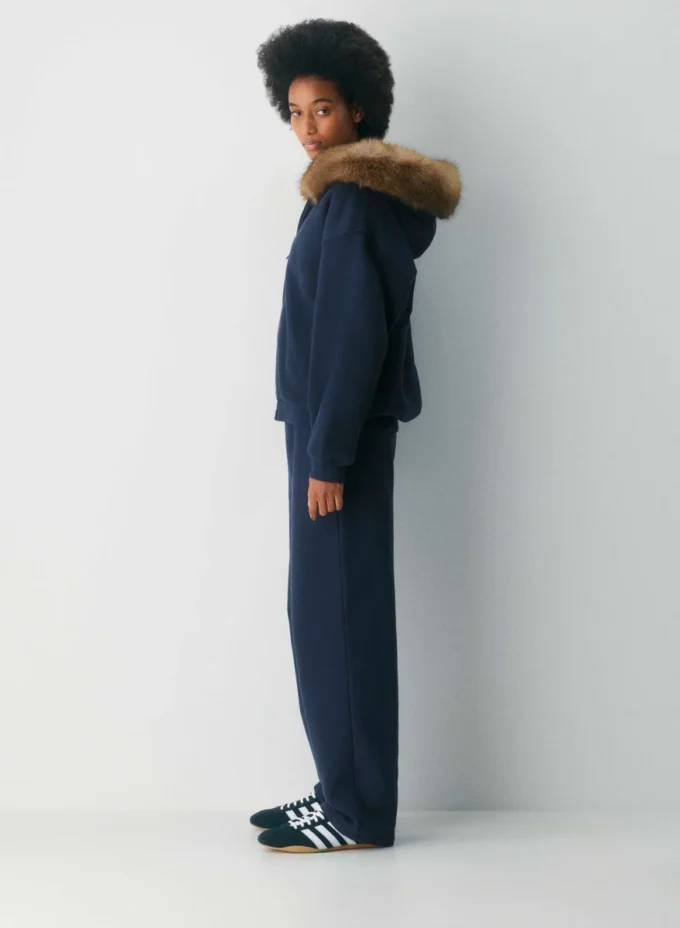 Sweat-shirt à capuche oversize en molleton confortable avec grande fermeture éclair