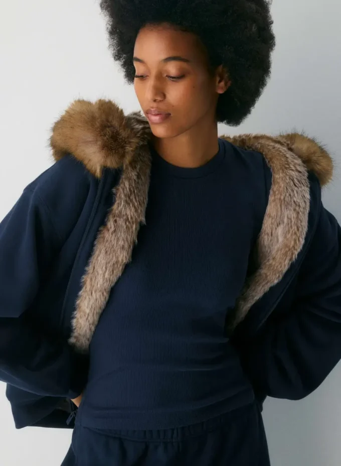 Sweat-shirt à capuche oversize en molleton confortable avec grande fermeture éclair