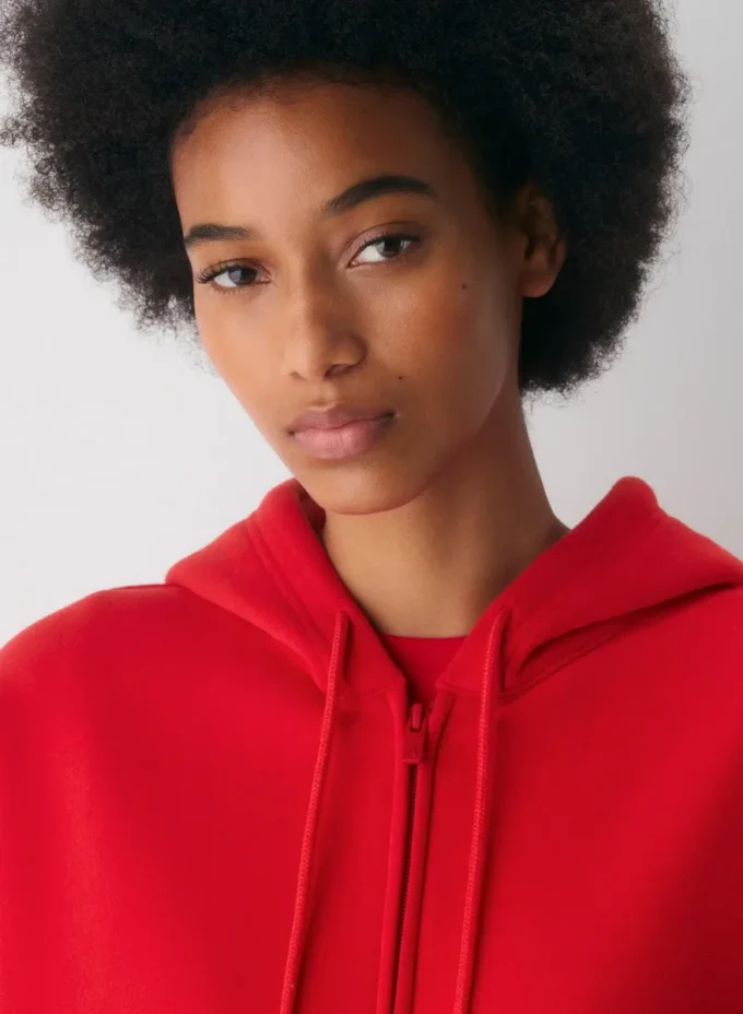 Sweat-shirt à capuche oversize en molleton confortable avec grande fermeture éclair