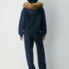 Sweat-shirt à capuche oversize en molleton confortable avec grande fermeture éclair