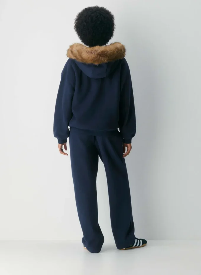 Sweat-shirt à capuche oversize en molleton confortable avec grande fermeture éclair