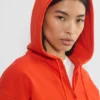 Sweat-shirt à capuche zippé boyfriend en molleton bouclé