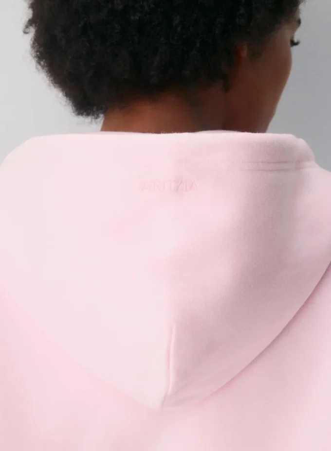 Sweat-shirt à capuche zippé boyfriend en molleton douillet