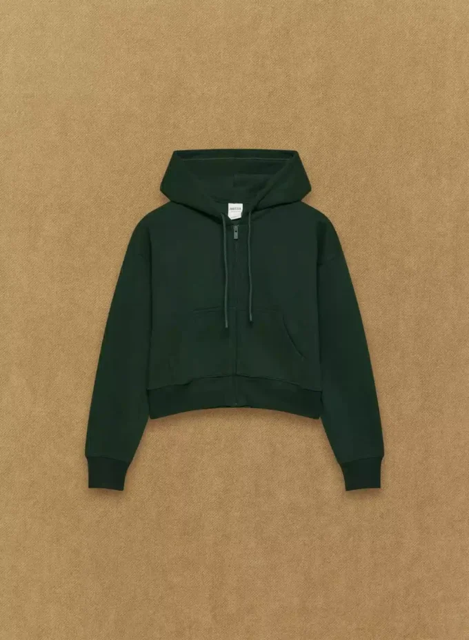 Sweat-shirt à capuche zippé boyfriend en molleton douillet