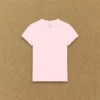 T-shirt à col rond en coton côtelé extensible