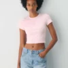 T-shirt à col rond et taille côtelée HomeStretch™