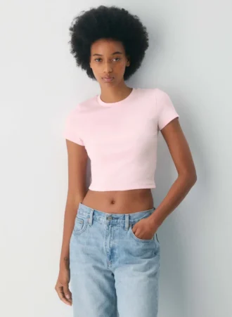 T-shirt à col rond et taille côtelée HomeStretch™