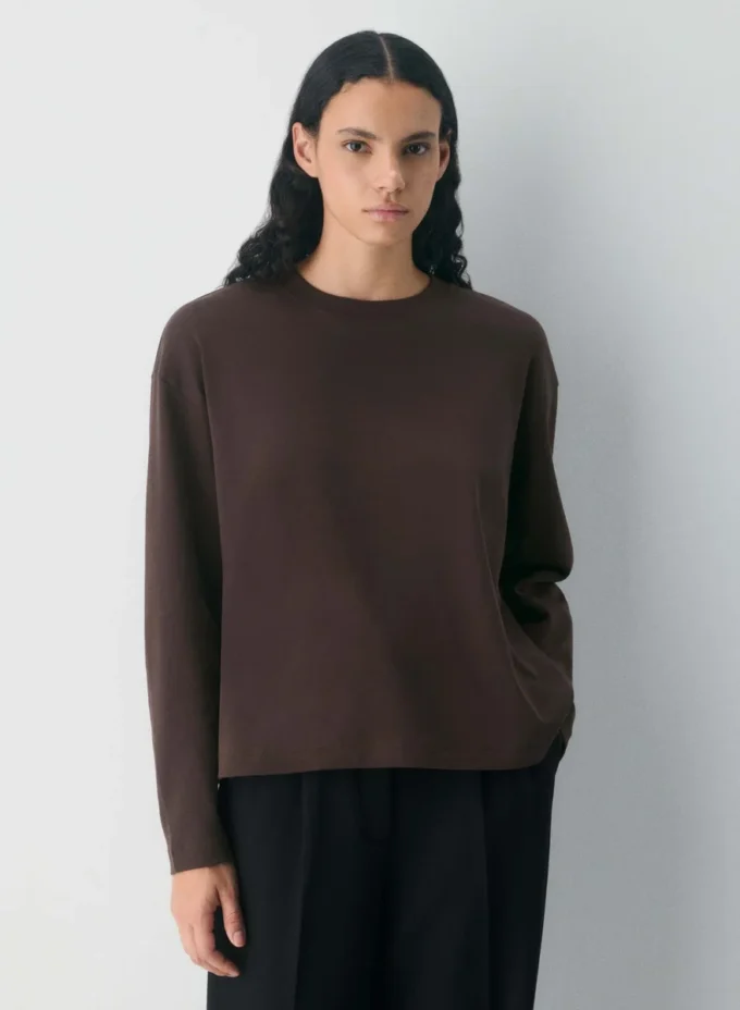 T-shirt à manches longues en coton InterLock