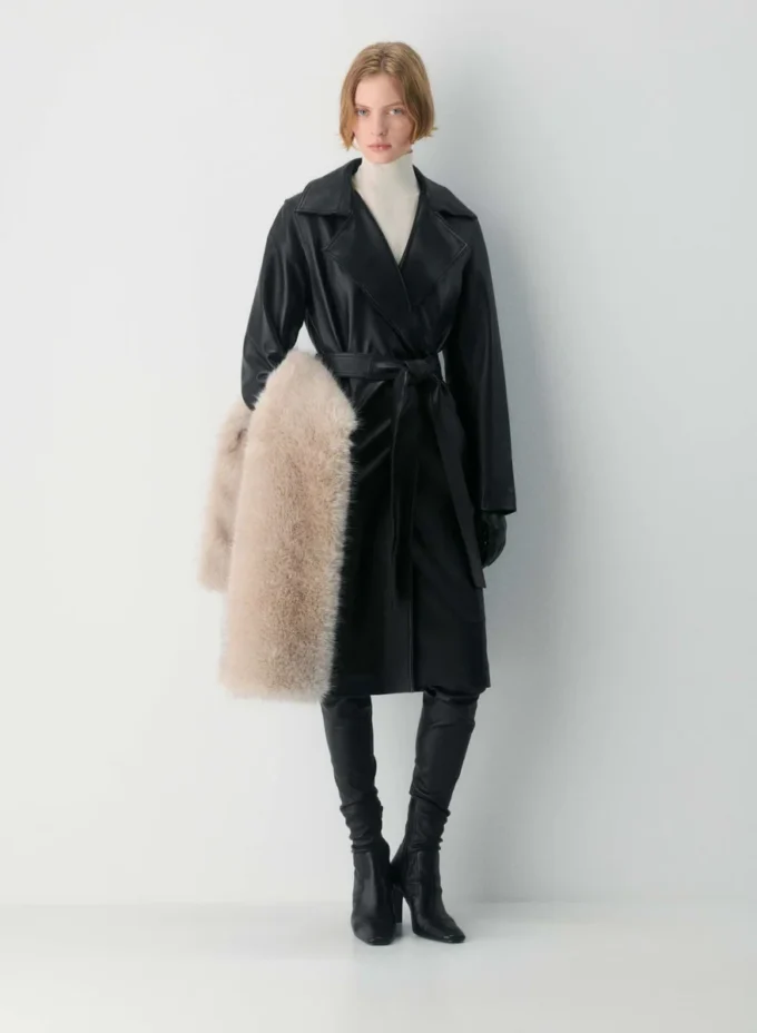 Trench-coat en cuir Silva