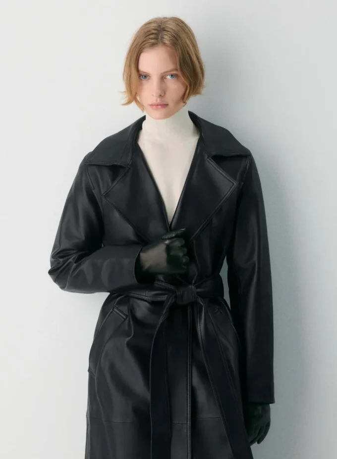 Trench-coat en cuir Silva
