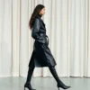 Trench-coat en cuir Silva
