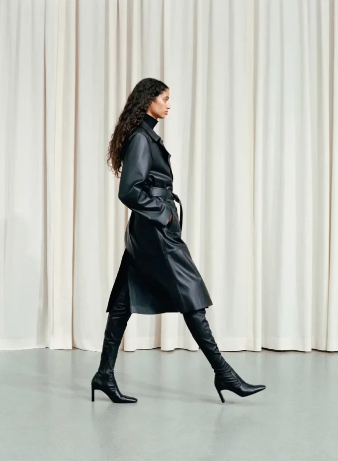 Trench-coat en cuir Silva