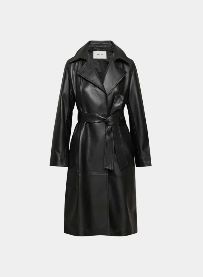 Trench-coat en cuir Silva